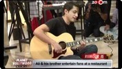Ali Zafar & his brother entertain fans at a restaurant