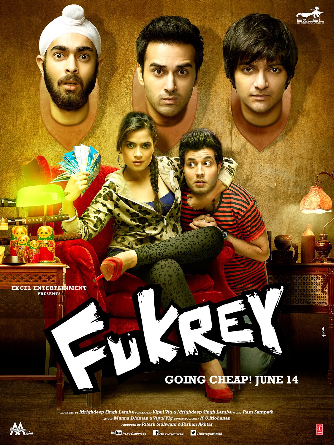 Fukrey - Movie Poster #1 (Original)