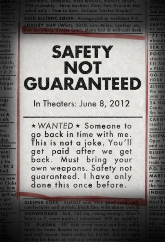 Safety Not Guaranteed - Movie Poster #1